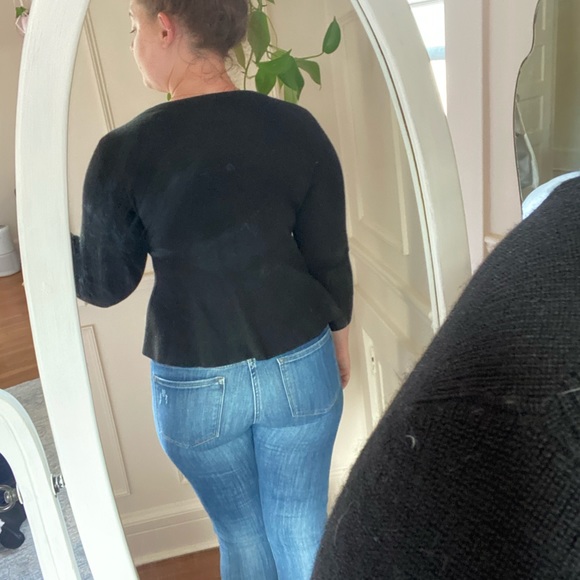 Caroll Black Peplum Sweater - Picture 8 of 12